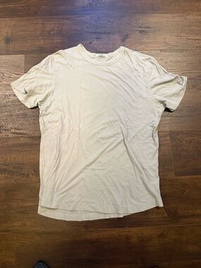 Buck Mason Men's Crew Neck T-Shirt in Light Beige